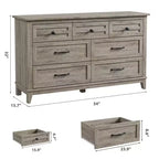 Comò a 7 cassetti, cassettiera da 137 cm con contenitore, organizer in legno per camera da letto, soggiorno, ingresso