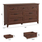 Comò a 7 cassetti, cassettiera da 137 cm con contenitore, organizer in legno per camera da letto, soggiorno, ingresso