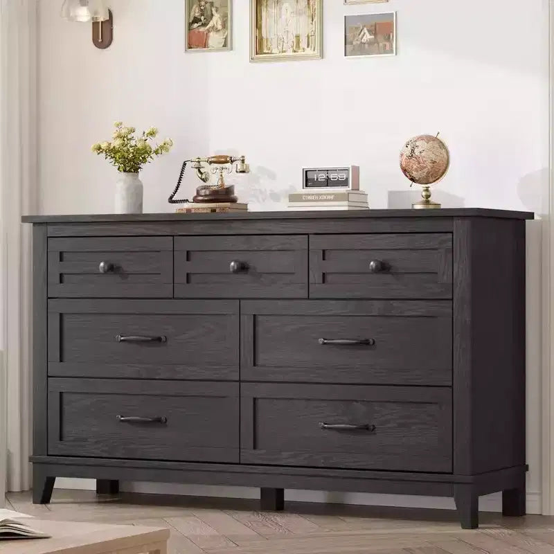 Acekool 7 Drawer Dresser, 54 Wide Chest with Storage, Wooden Closet Organizer for Bedroom, Living Room, Entryway