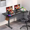 Scrivania elettrica regolabile in altezza 160 x 60 cm con stazione di ricarica e rotelle bloccabili