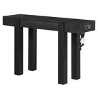 Consolle in legno massello con contenitore nascosto e hub di ricarica integrato