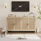 Credenza in rattan da 60 pollici con ripiani regolabili