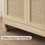 Credenza in rattan da 60 pollici con ripiani regolabili