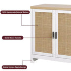 Credenza in rattan da 60 pollici con ripiani regolabili