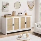 Credenza in rattan da 60 pollici con ripiani regolabili