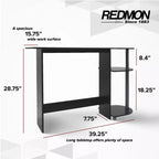 Scrivania per Computer con Scaffali, Nera