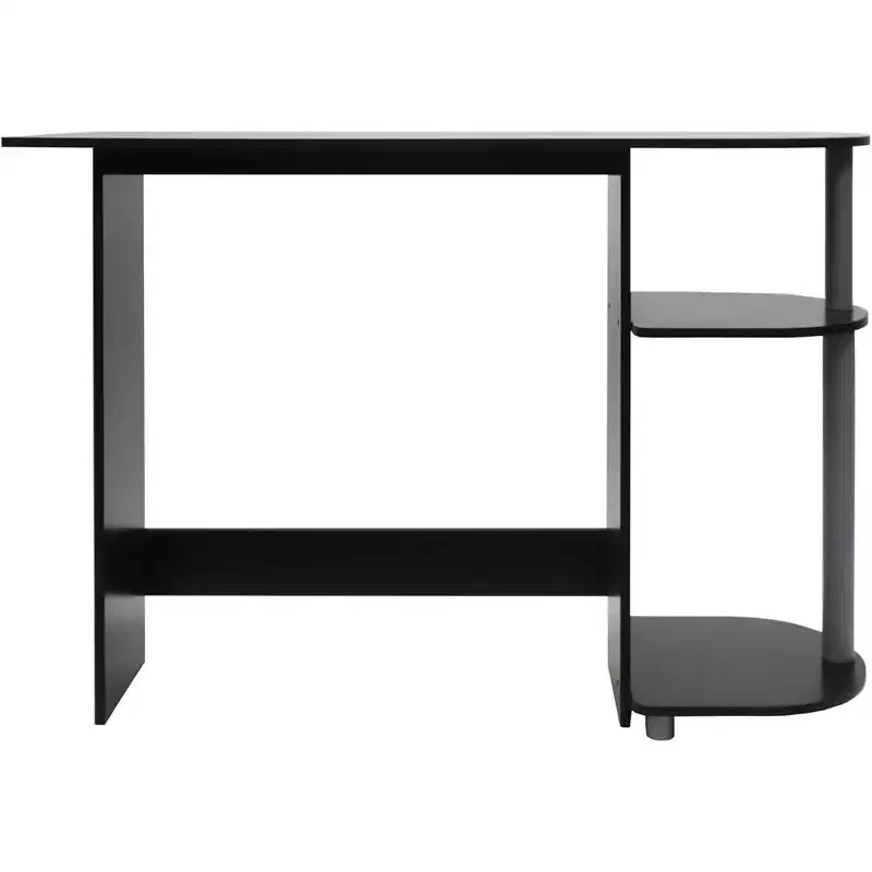 Scrivania per Computer con Scaffali, Nera