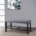 Royal Hampton Fabric Counter Height Bench with Padded Seat, Brown and Blue