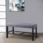 Royal Hampton Fabric Counter Height Bench with Padded Seat, Brown and Blue