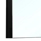 Specchiera da Comò 40 Pollici, Cornice in Legno Nero Laccato, Design Senza Cornice