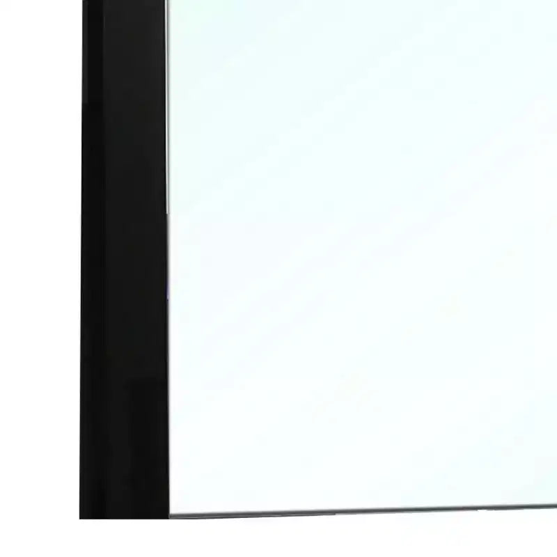 Specchiera da Comò 40 Pollici, Cornice in Legno Nero Laccato, Design Senza Cornice