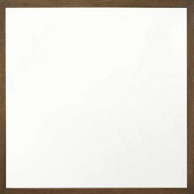 Specchio da parete con cornice quadrata in legno a venatura naturale, marrone, 40 pollici
