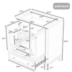 Mobiletto da bagno da 30 pollici senza lavabo, autoportante con cassetto e ante chiuse, struttura in MDF, verde