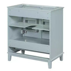 Mobiletto da bagno da 30 pollici senza lavabo, autoportante con cassetto e ante chiuse, struttura in MDF, verde