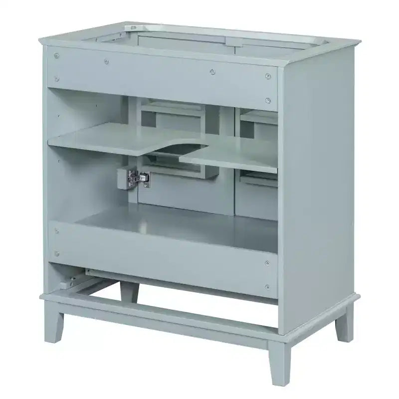 Mobiletto da bagno da 30 pollici senza lavabo, autoportante con cassetto e ante chiuse, struttura in MDF, verde