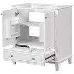 Mobiletto da bagno da 30 pollici senza lavabo, autoportante con cassetto e ante chiuse, struttura in MDF, verde