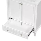 Mobiletto da bagno da 30 pollici senza lavabo, autoportante con cassetto e ante chiuse, struttura in MDF, verde