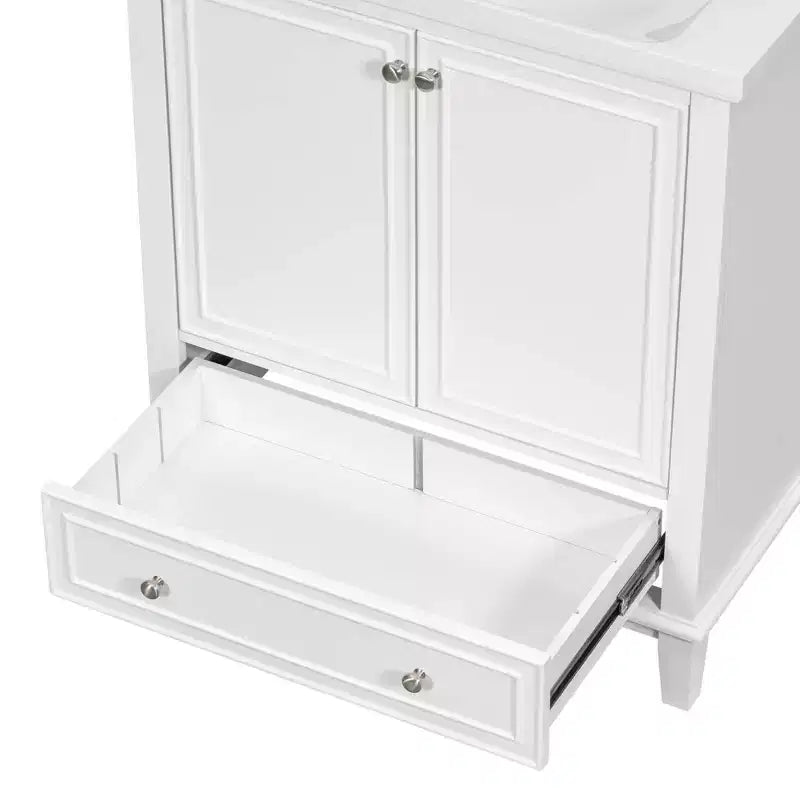 Mobiletto da bagno da 30 pollici senza lavabo, autoportante con cassetto e ante chiuse, struttura in MDF, verde