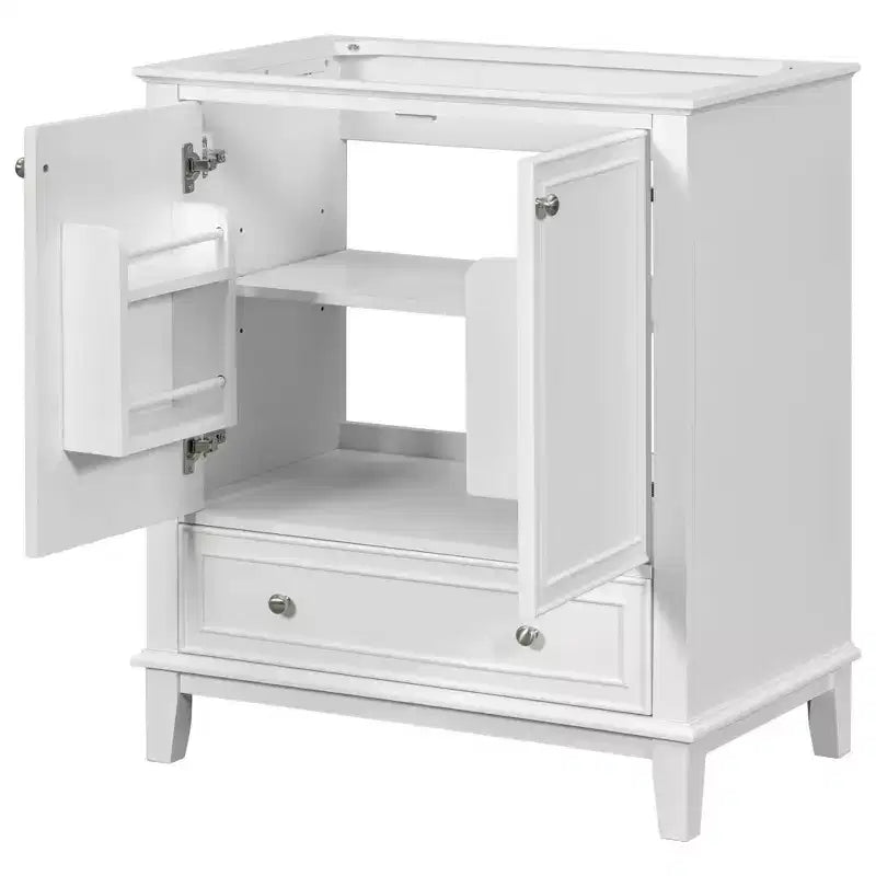 Mobiletto da bagno da 30 pollici senza lavabo, autoportante con cassetto e ante chiuse, struttura in MDF, verde