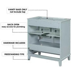 Mobiletto da bagno da 30 pollici senza lavabo, autoportante con cassetto e ante chiuse, struttura in MDF, verde