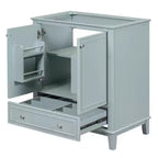 Mobiletto da bagno da 30 pollici senza lavabo, autoportante con cassetto e ante chiuse, struttura in MDF, verde