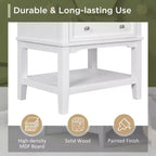 Mobile bagno da 60 cm con lavabo, cassetto portaoggetti, ripiano aperto, struttura in legno massello, bianco