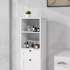 Mobile Contenitore Sottile per Bagno con Cesto Biancheria Rimovibile