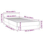 Struttura letto a piattaforma in velluto grigio scuro, Twin XL, con doghe in legno