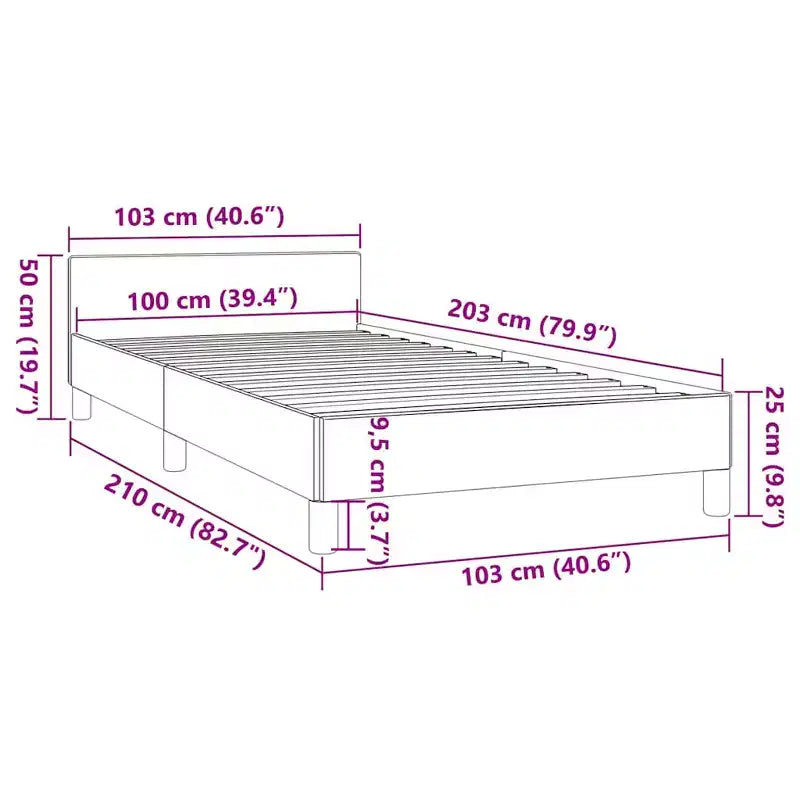 Struttura letto a piattaforma in velluto grigio scuro, Twin XL, con doghe in legno