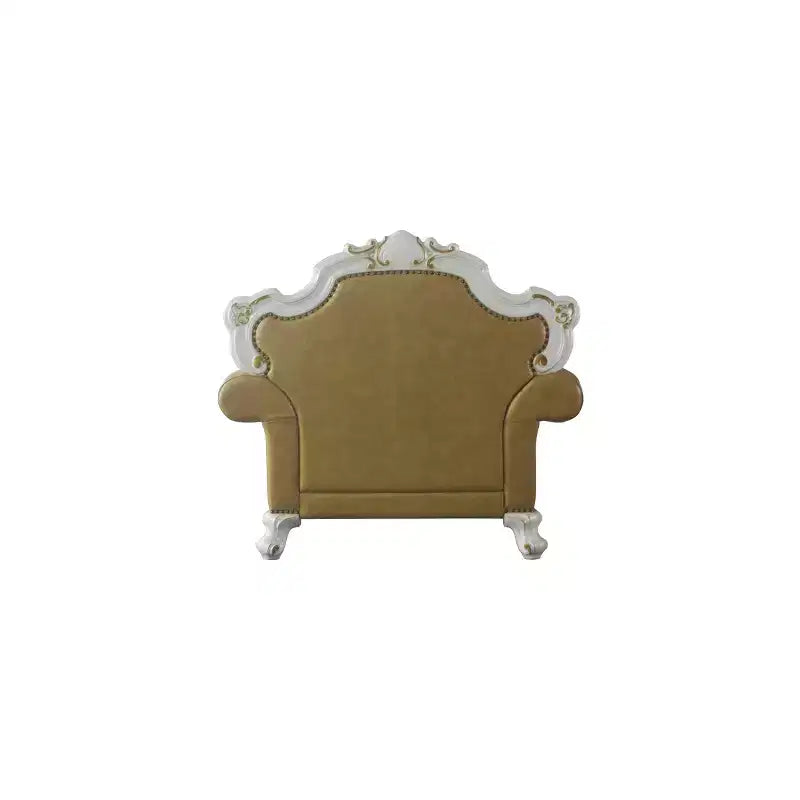 Poltroncina imbottita da 50" con seduta in similpelle e struttura in legno