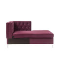34" Jaszira Chaise Lounge Burgundy Velvet - Acme Furniture: Elegant Nailhead Trim, Wood Frame, No Assembly Required