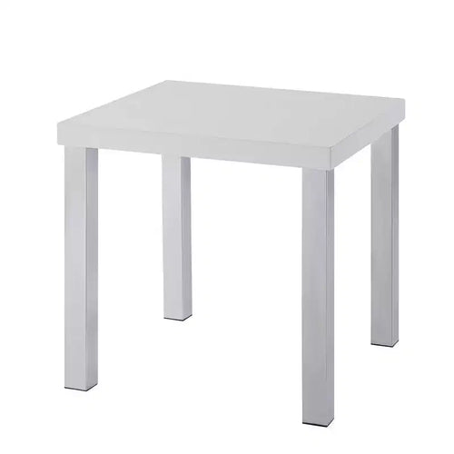 22" Harta Accent Table White High Gloss/Chrome - Acme Furniture: Modern Glamour, No Assembly Required