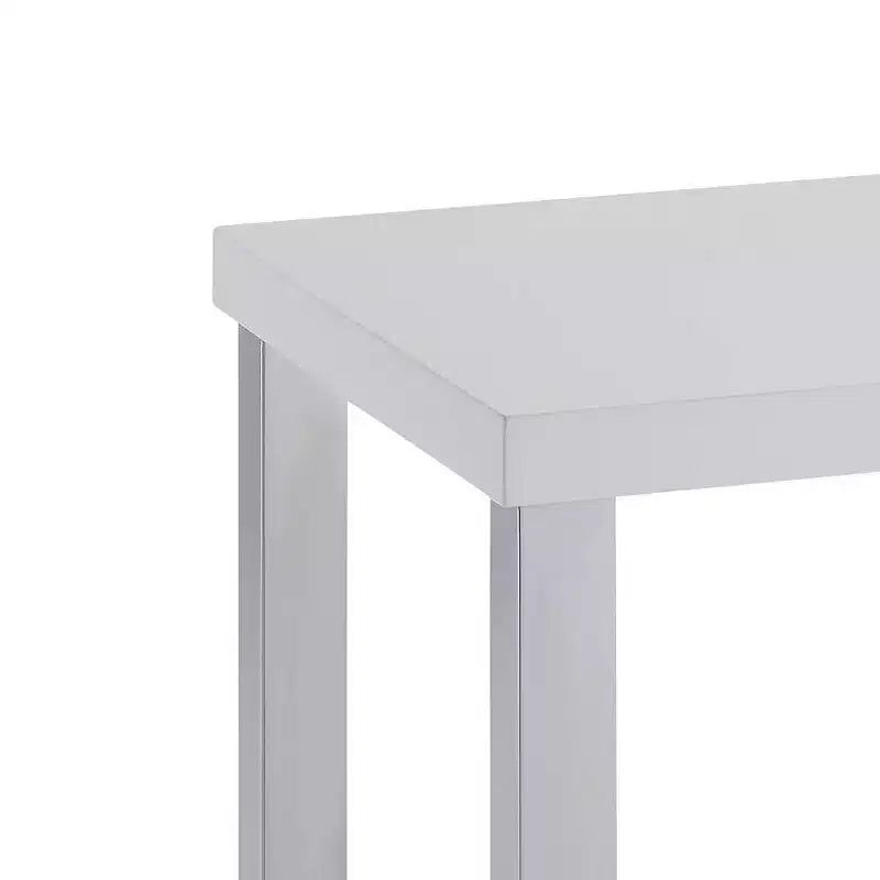 Tavolino Accent 22" Bianco Lucido / Gambe Cromate
