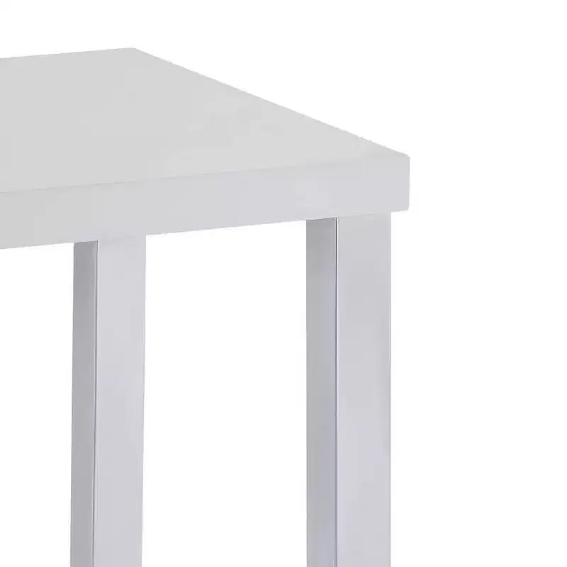 Tavolino Accent 22" Bianco Lucido / Gambe Cromate