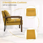 Set di 2 Poltrone Moderne con Gambe in Legno e Staffa in Acciaio (Blu / Verde / Giallo)