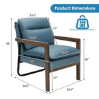 Set di 2 Poltrone Moderne con Gambe in Legno e Staffa in Acciaio (Blu / Verde / Giallo)