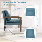 Set di 2 Poltrone Moderne con Gambe in Legno e Staffa in Acciaio (Blu / Verde / Giallo)