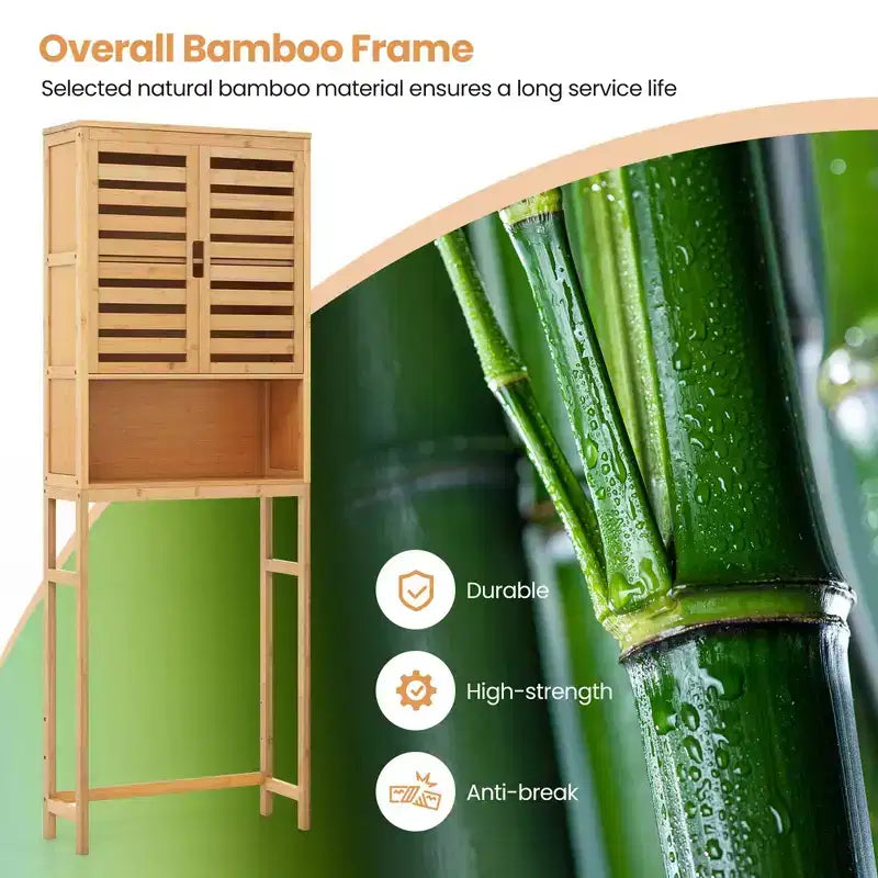 Mobiletto portaoggetti da bagno sopra il WC – Scaffale da bagno in bambù