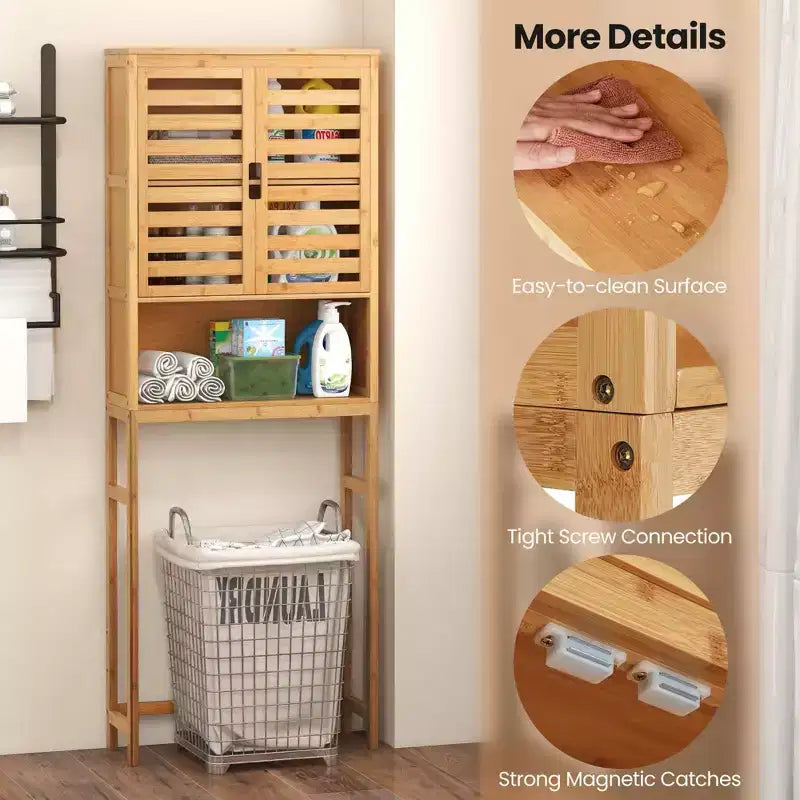 Mobiletto portaoggetti da bagno sopra il WC – Scaffale da bagno in bambù