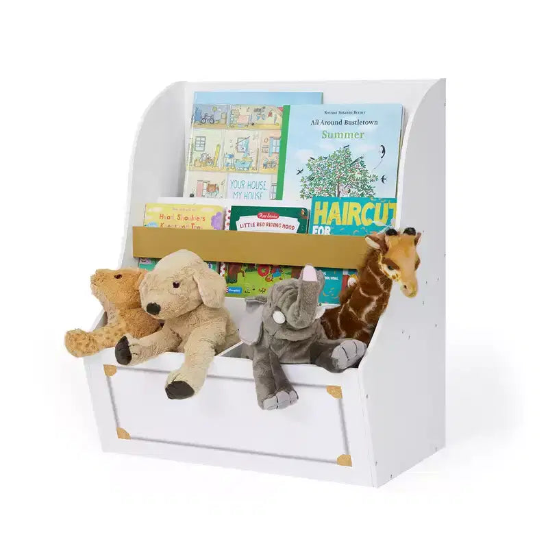 Libreria per bambini in legno con contenitori portaoggetti