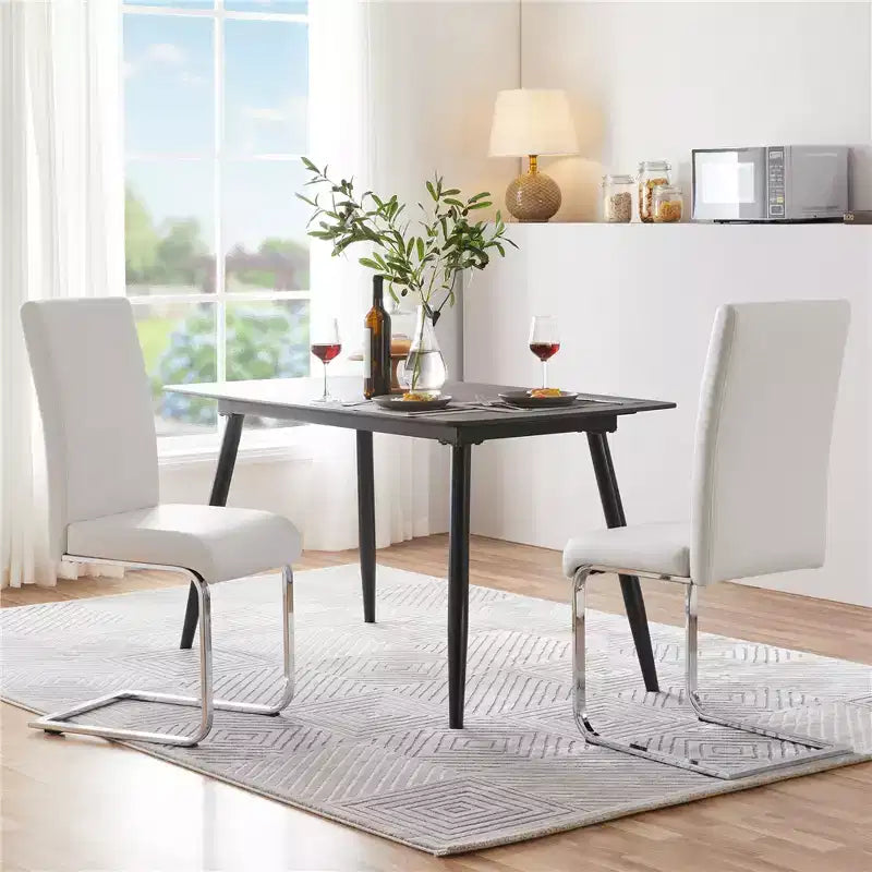 Sedie da pranzo in pelle sintetica, set da 2