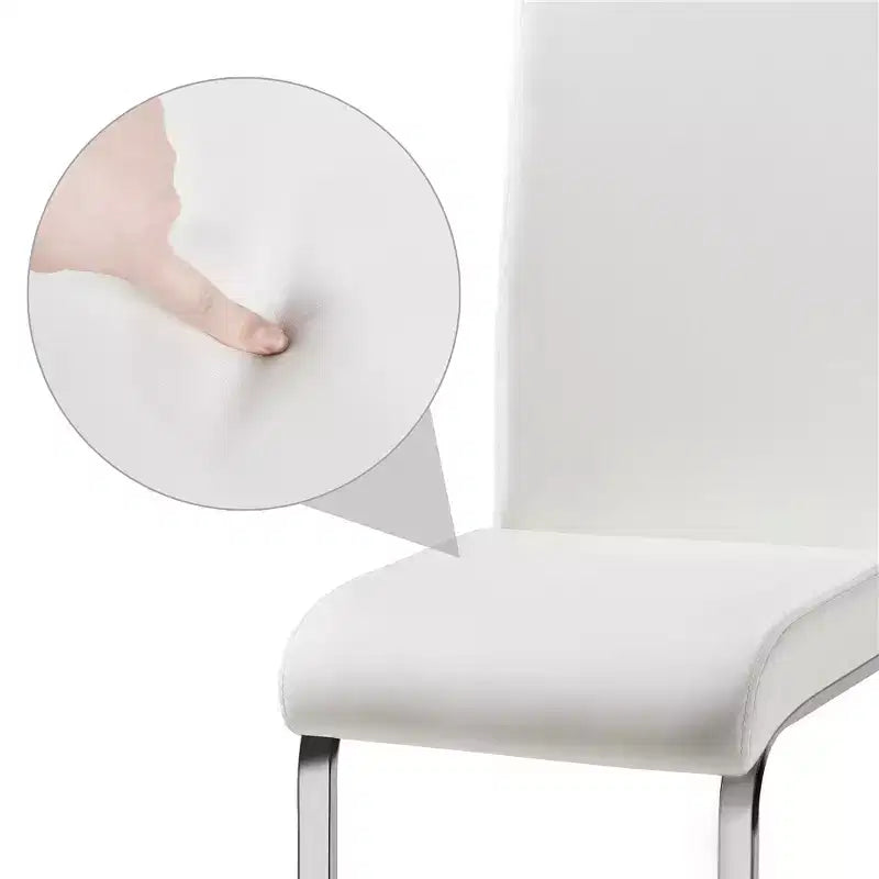 Sedie da pranzo in pelle sintetica, set da 2