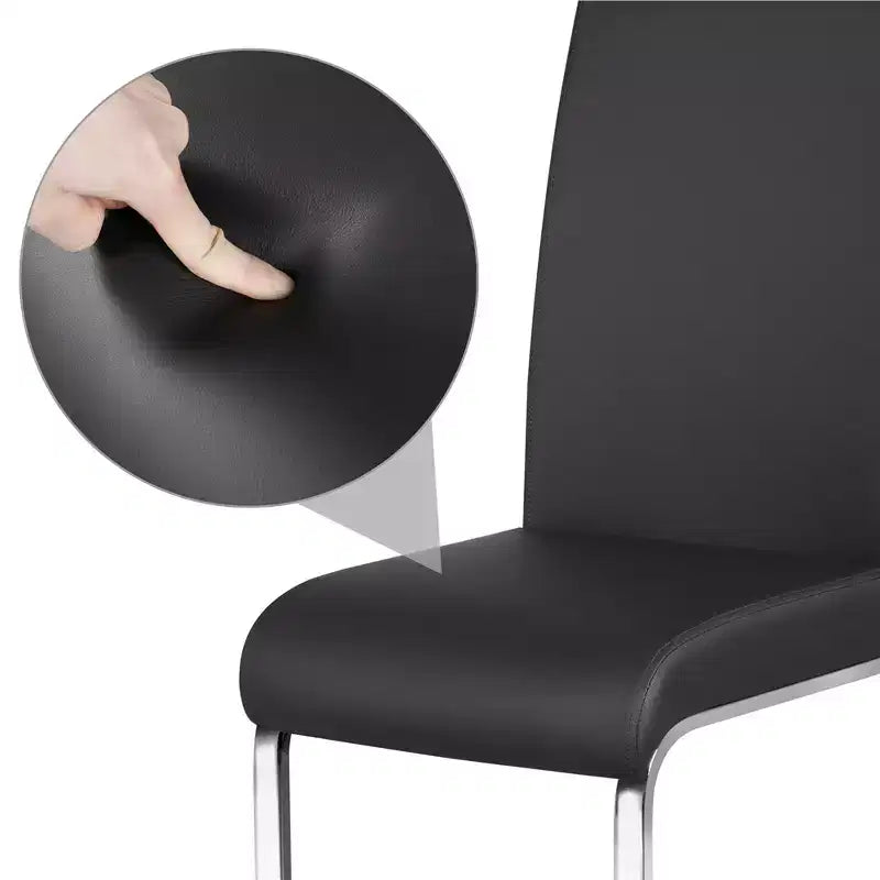 Sedie da pranzo in pelle sintetica, set da 2