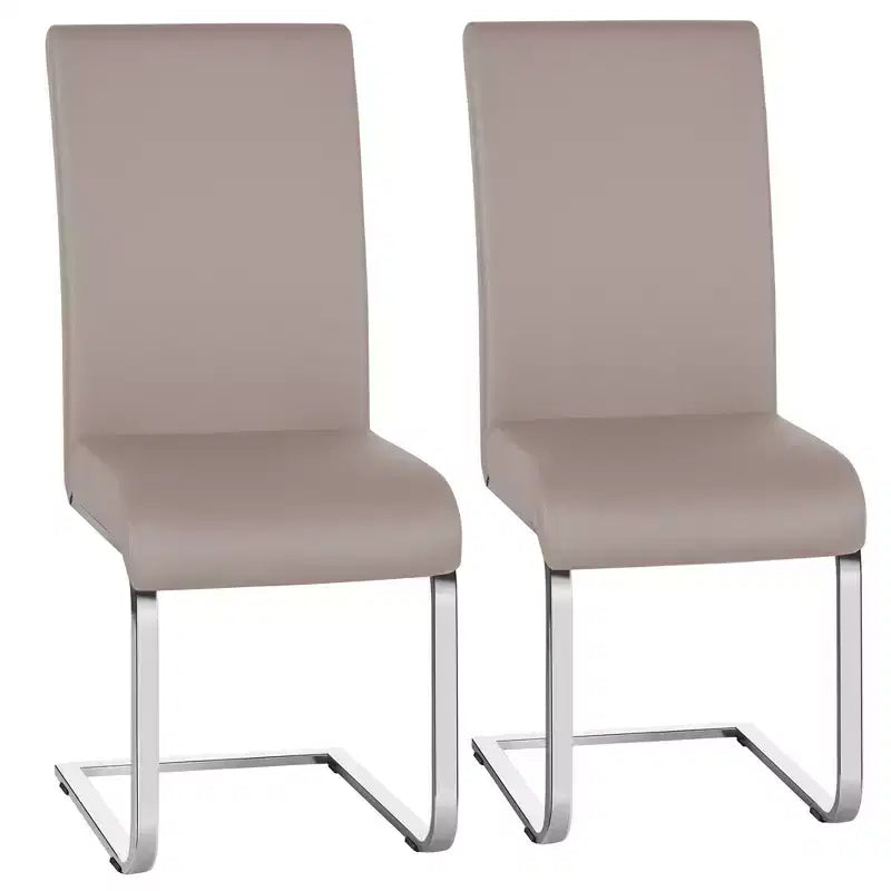 Sedie da pranzo in pelle sintetica, set da 2