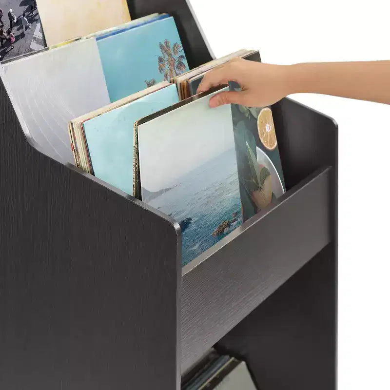 Espositore per dischi in vinile con ripiani aperti