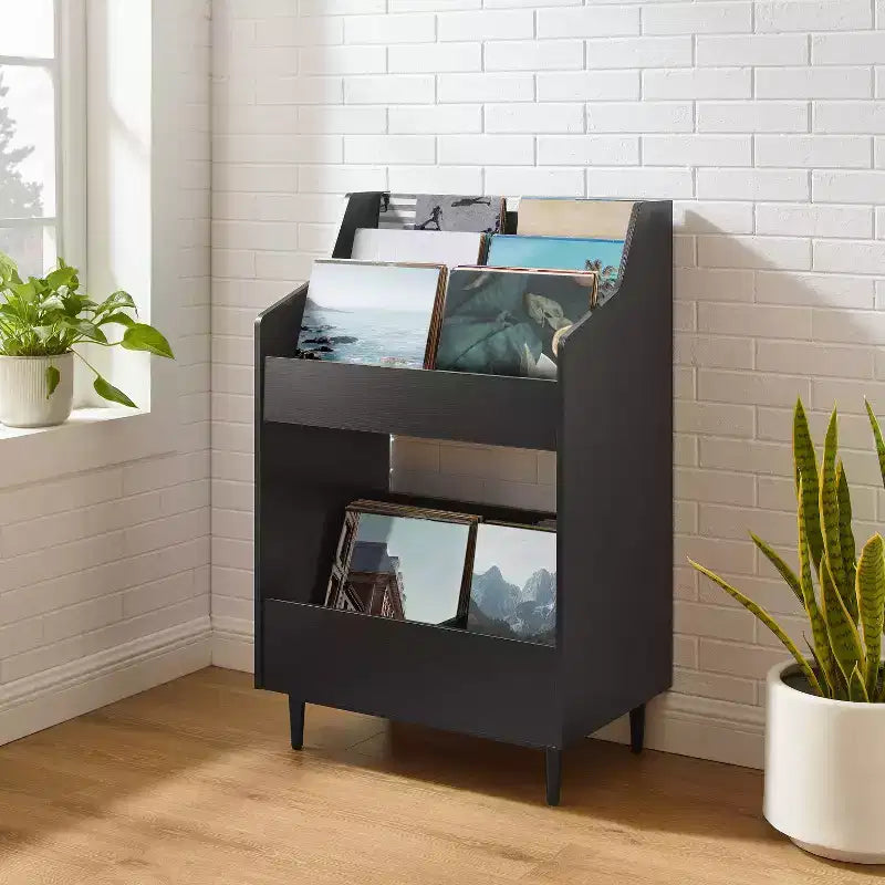 Espositore per dischi in vinile con ripiani aperti